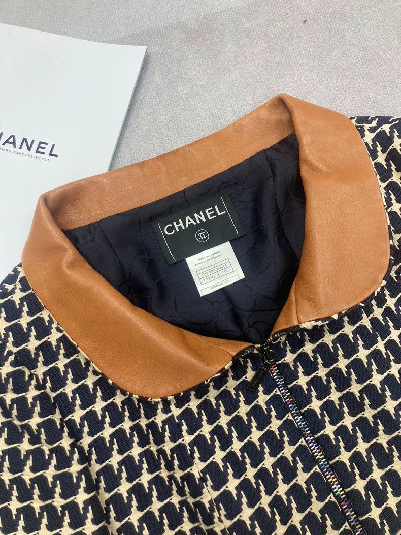 Chanel Chanel Vintage Houndstooth Zip Jacket - dmc Size US XS / EU 42 / 0 - 2 Thumbnail
