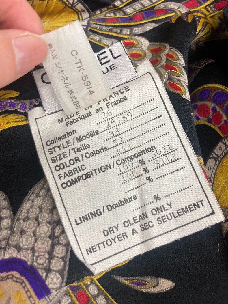 Chanel Chanel Vintage Black Silk Printed Shirt - dmc Size US M / EU 48-50 / 2 - 6 Thumbnail