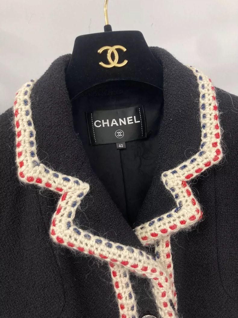Chanel Chanel Black Coat with Color Trim - dmc Size US L / EU 52-54 / 3 - 3 Thumbnail