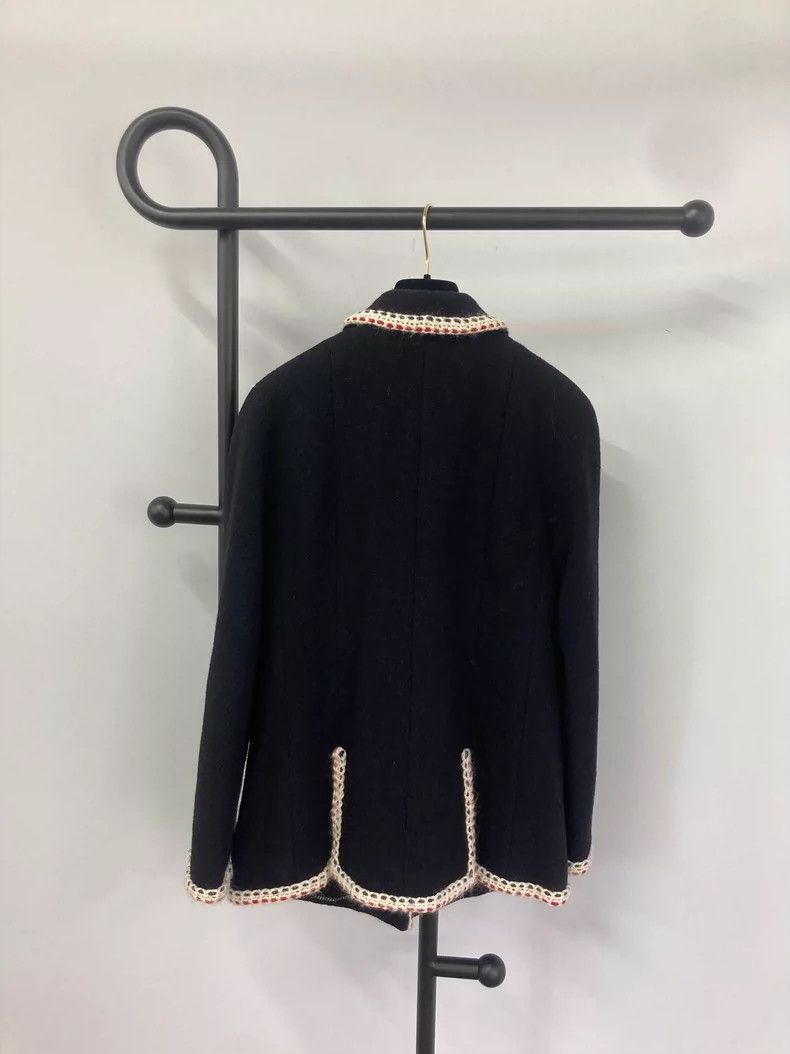 Chanel Chanel Black Coat with Color Trim - dmc Size US L / EU 52-54 / 3 - 2 Thumbnail