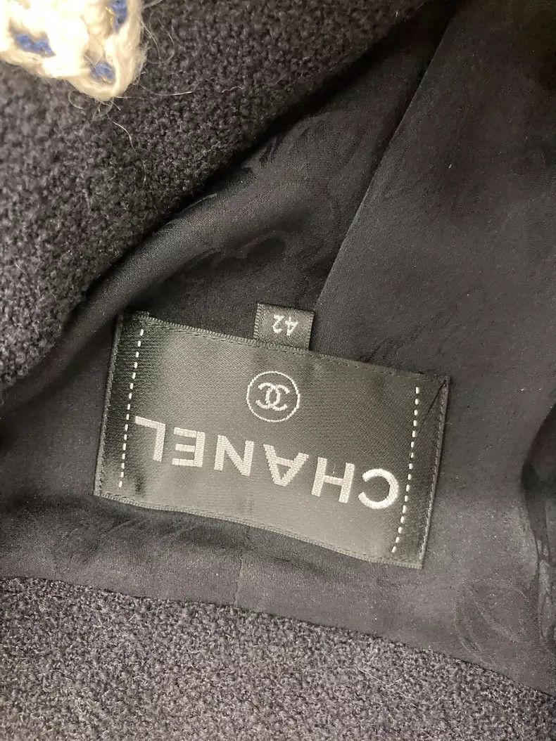 Chanel Chanel Black Coat with Color Trim - dmc Size US L / EU 52-54 / 3 - 4 Thumbnail