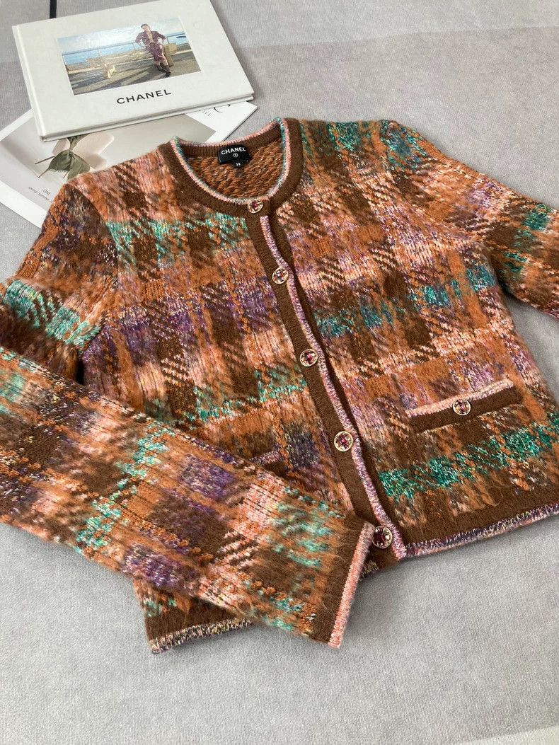 Chanel Chanel 22A Mixed Plaid Cardigan Sweater - dmc Size US M / EU 48-50 / 2 - 2 Thumbnail