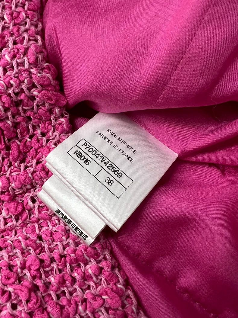 Chanel Chanel Pink V-Neck Knit Jacket - dmc Size US M / EU 48-50 / 2 - 6 Thumbnail