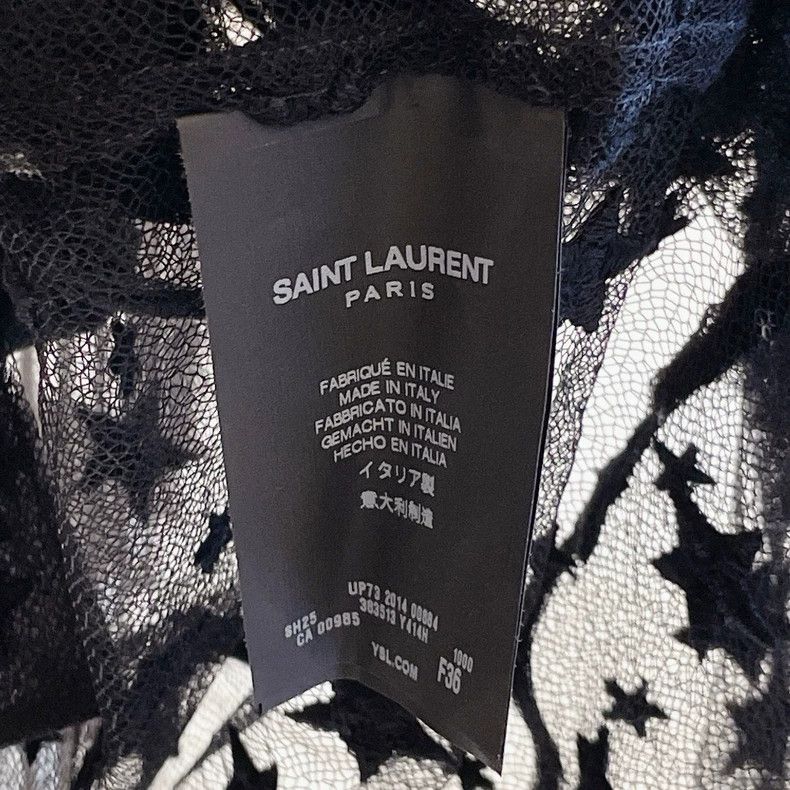 Saint Laurent Paris Saint Laurent Black Star Mesh Long Sleeve Shirt - dmc Size US M / EU 48-50 / 2 - 8 Thumbnail