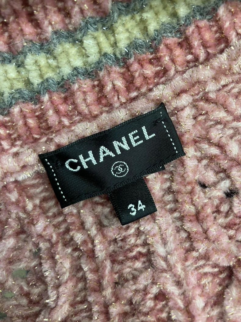 Chanel Chanel 22B Pink V-Neck Knit Top - dmc Size US XS / EU 42 / 0 - 4 Thumbnail