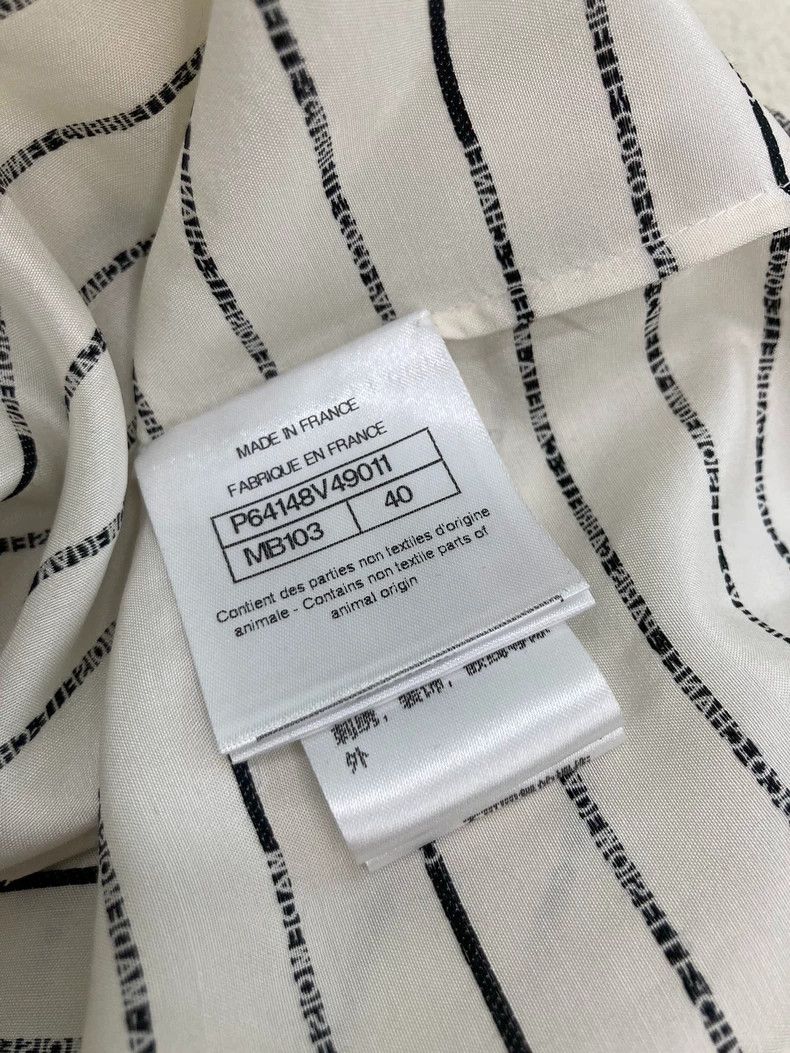Chanel Chanel White Silk Letter Long Sleeve Top - dmc Size US L / EU 52-54 / 3 - 5 Thumbnail