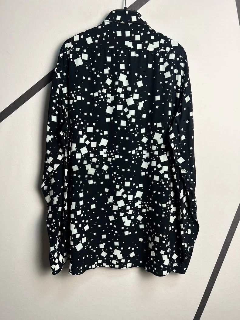 Saint Laurent Paris Saint Laurent Silk Black White Square Shirt - dmc Size US L / EU 52-54 / 3 - 2 Thumbnail