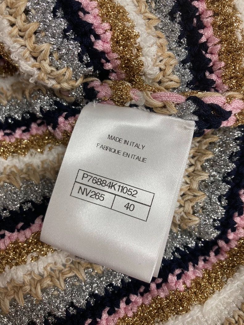 Chanel Chanel 24P Silver Stripe Knit Cardigan - dmc Size US L / EU 52-54 / 3 - 5 Thumbnail