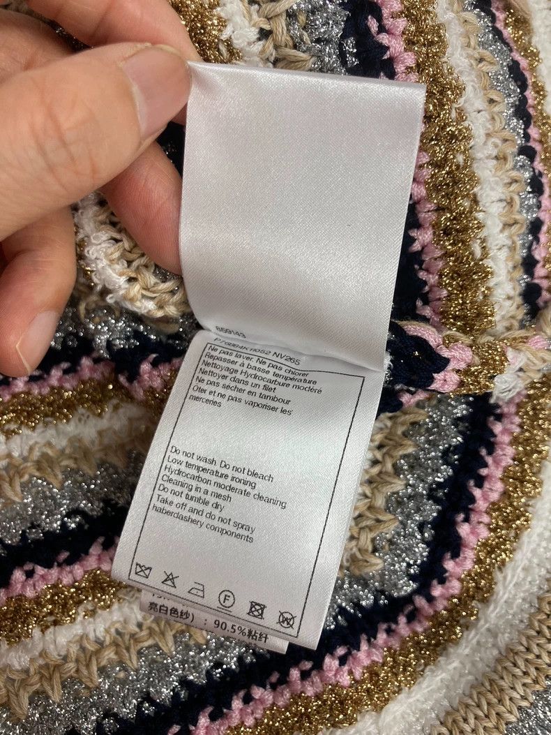 Chanel Chanel 24P Silver Stripe Knit Cardigan - dmc Size US L / EU 52-54 / 3 - 6 Thumbnail