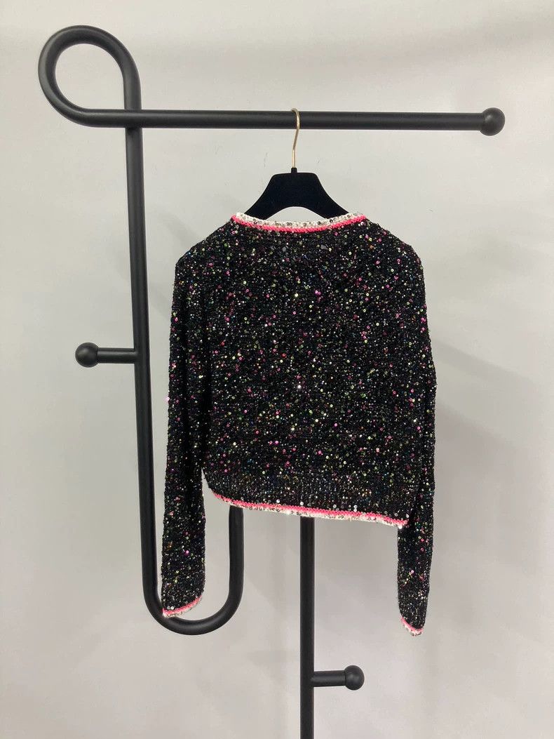 Chanel Chanel 24C Black Sequin Cardigan - dmc Size US XS / EU 42 / 0 - 3 Thumbnail