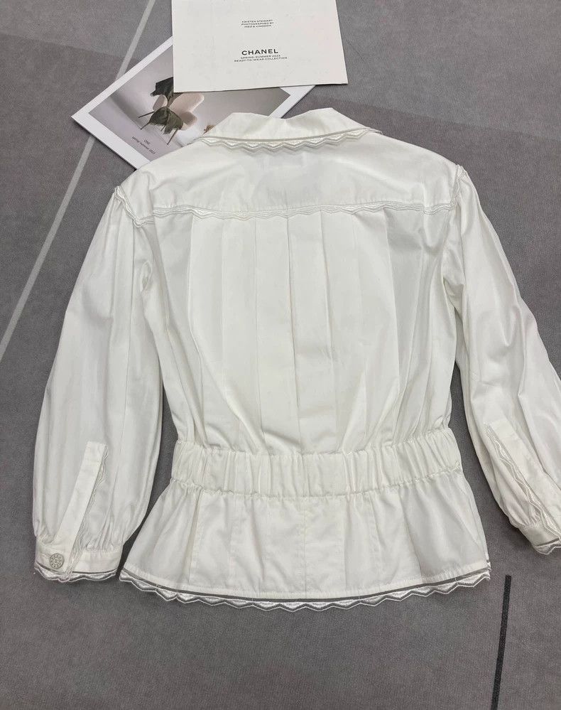 Chanel Chanel White Lace Trim Button Up Shirt - dmc Size US S / EU 44-46 / 1 - 5 Thumbnail