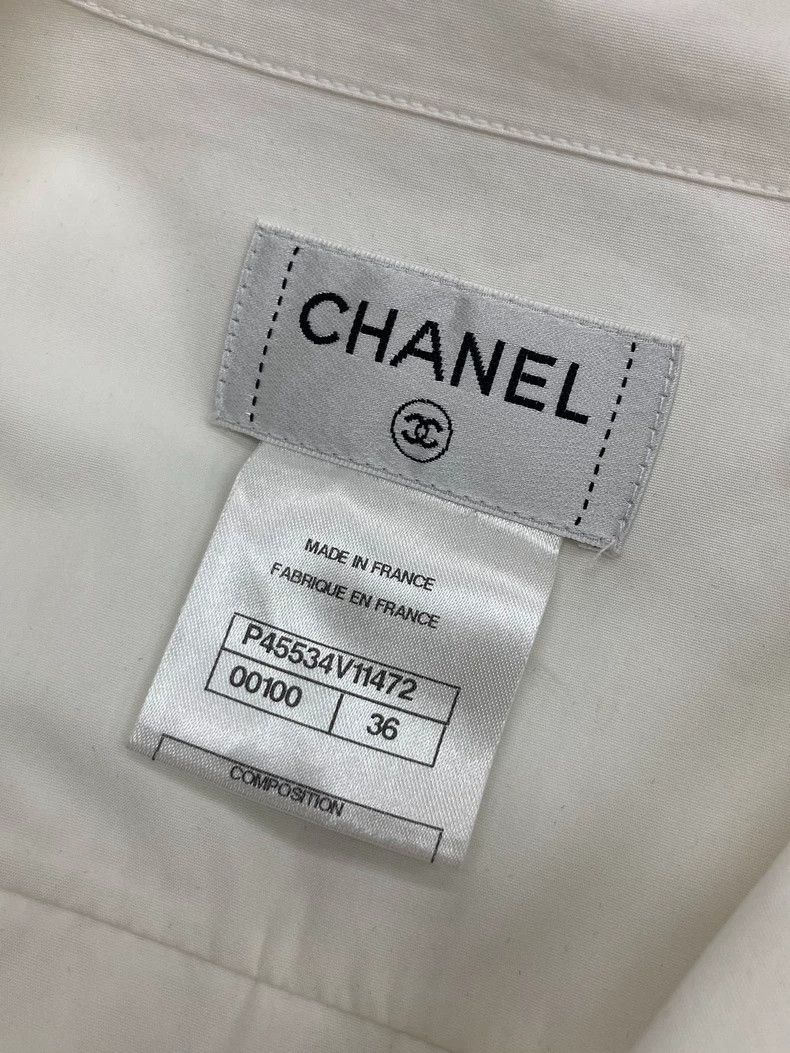 Chanel Chanel White Lace Trim Button Up Shirt - dmc Size US S / EU 44-46 / 1 - 6 Thumbnail