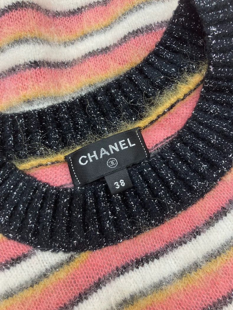 Chanel Chanel 22A Orange Striped Sweater - dmc Size US M / EU 48-50 / 2 - 4 Thumbnail