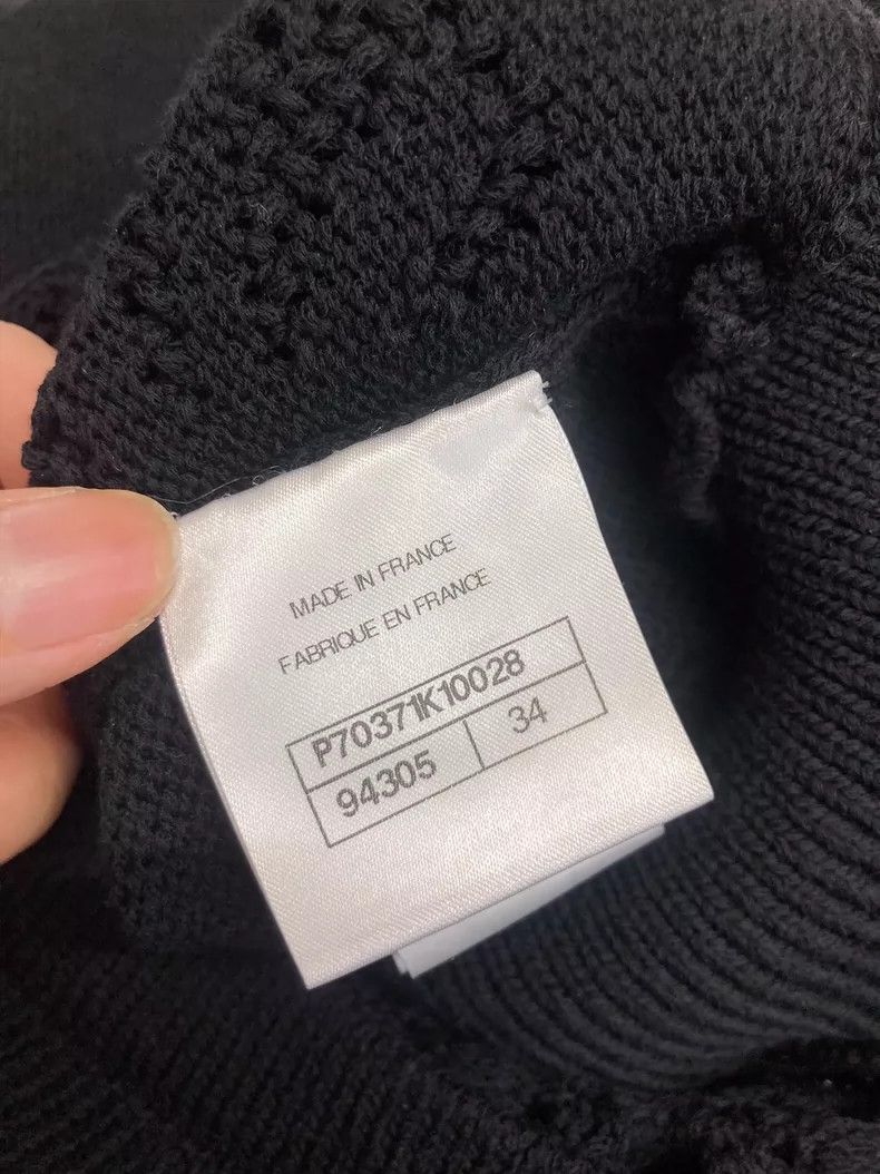 Chanel Chanel Black Open-Knit Long Sleeve Dress - dmc Size US XS / EU 42 / 0 - 4 Thumbnail