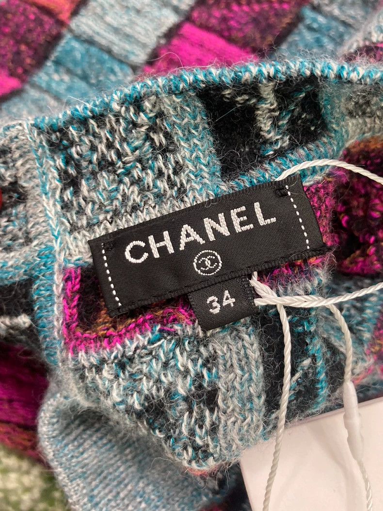 Chanel Chanel Multi-Color Check Knit Dress - dmc Size US XS / EU 42 / 0 - 6 Thumbnail