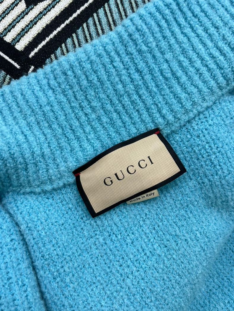 Gucci Gucci Blue Logo Wool Zip Jacket - dmc Size US M / EU 48-50 / 2 - 3 Thumbnail