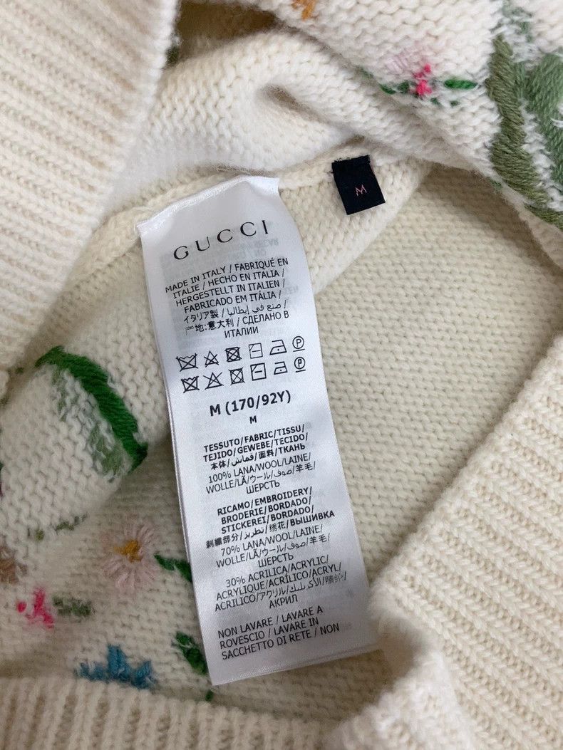 Gucci Gucci Beige Embroidered Crewneck Sweater - dmc Size US M / EU 48-50 / 2 - 5 Thumbnail