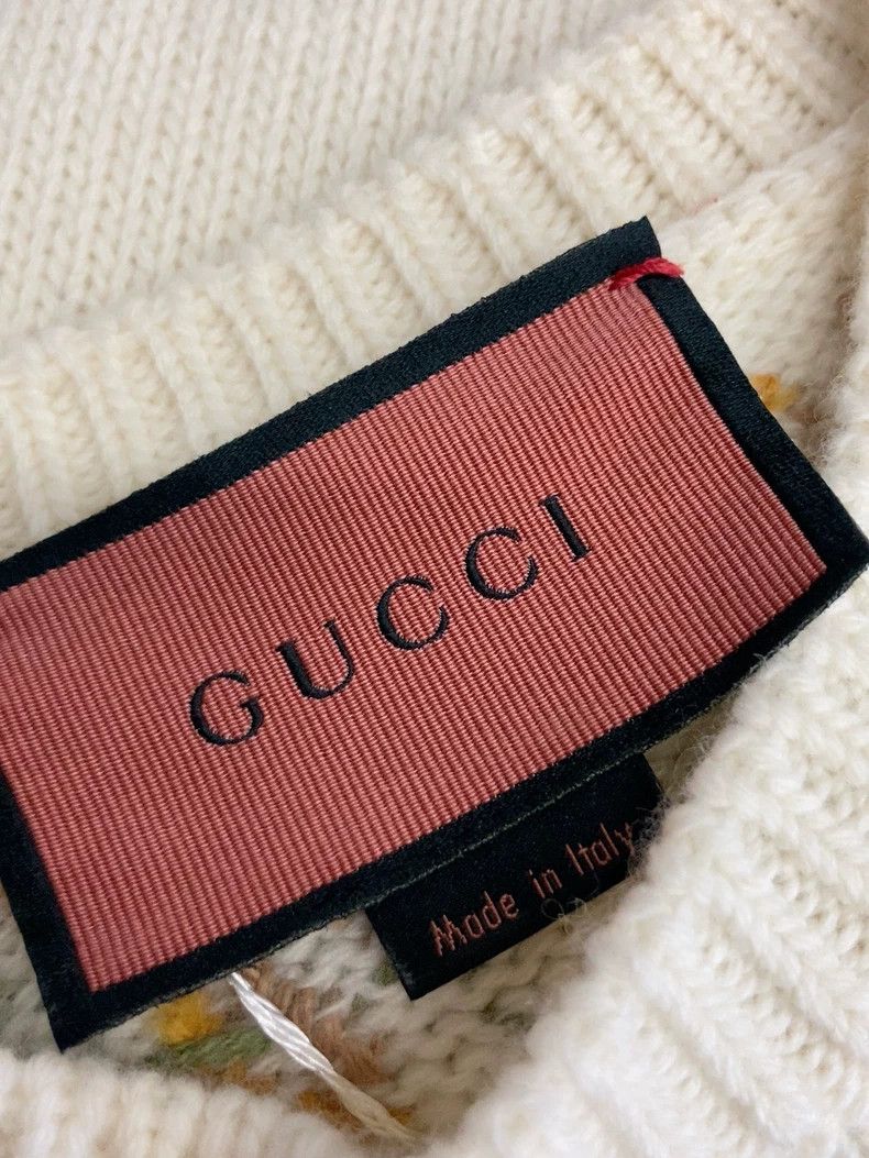 Gucci Gucci Beige Embroidered Crewneck Sweater - dmc Size US M / EU 48-50 / 2 - 4 Thumbnail