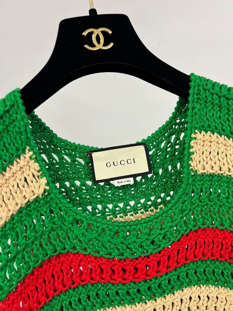Gucci Gucci Green Red Knit Sleeveless Vest - dmc Size US XS / EU 42 / 0 - 3 Thumbnail