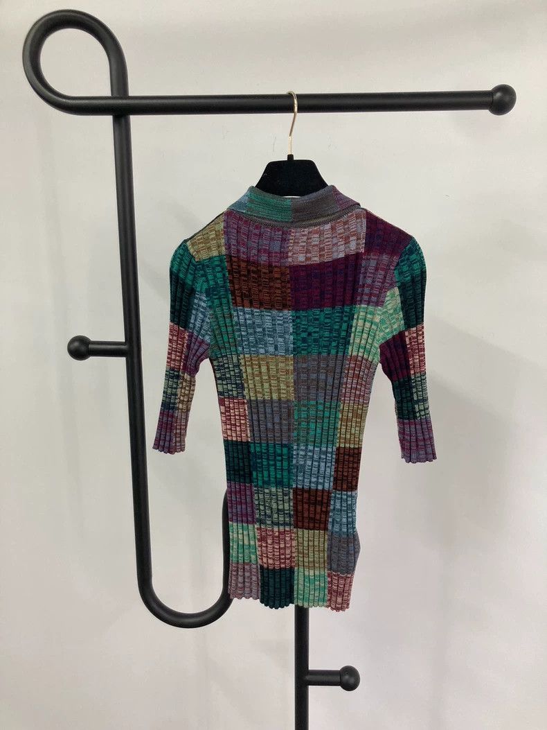 Prada Prada Colorful Plaid Collar Knit Short Sleeve - dmc Size US XS / EU 42 / 0 - 2 Thumbnail
