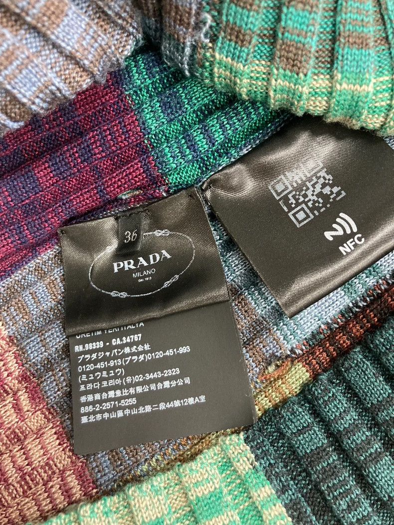 Prada Prada Colorful Plaid Collar Knit Short Sleeve - dmc Size US XS / EU 42 / 0 - 5 Thumbnail