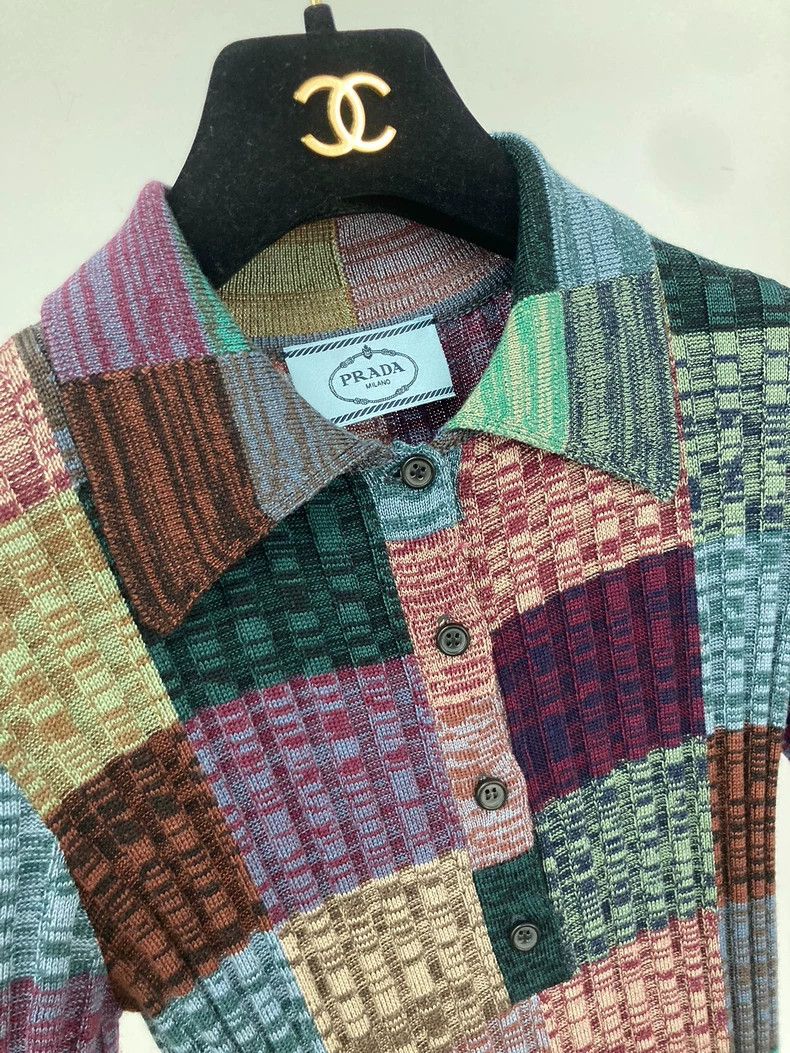 Prada Prada Colorful Plaid Collar Knit Short Sleeve - dmc Size US XS / EU 42 / 0 - 3 Thumbnail