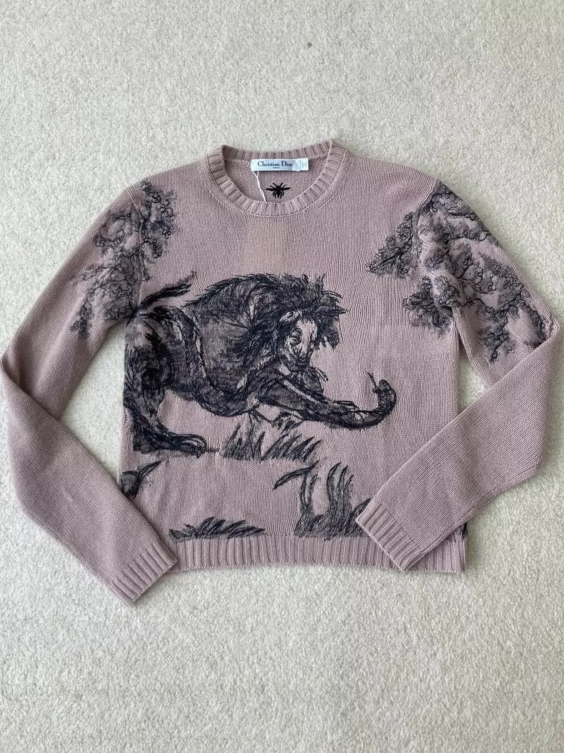 Dior Dior Embroidered Cashmere Lion Sweater - dmc Size US S / EU 44-46 / 1 - 2 Thumbnail