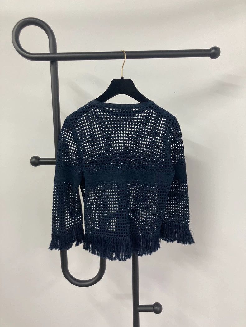 Dior Dior Black Crochet Fringe Knit Top - dmc Size US S / EU 44-46 / 1 - 2 Thumbnail
