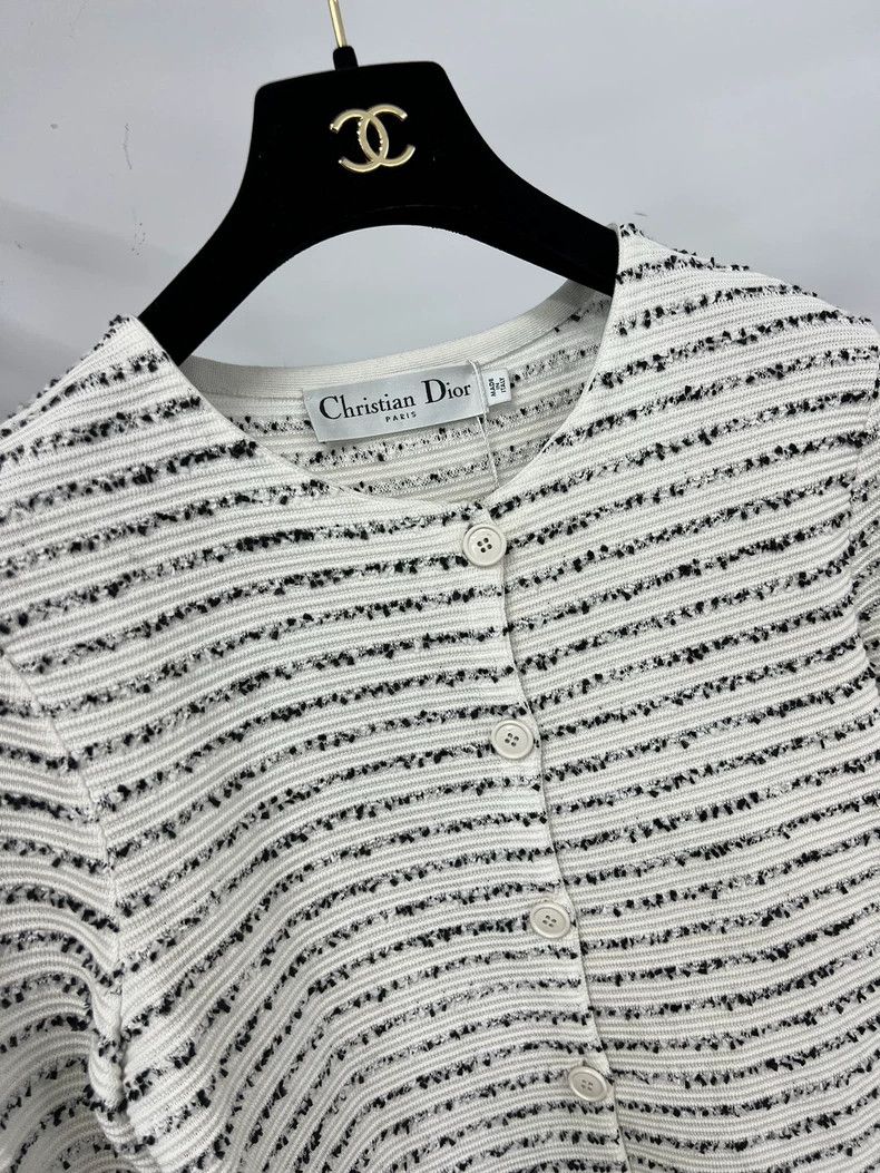 Dior Dior Black White Stripe Tweed Jacket - dmc Size US L / EU 52-54 / 3 - 3 Thumbnail