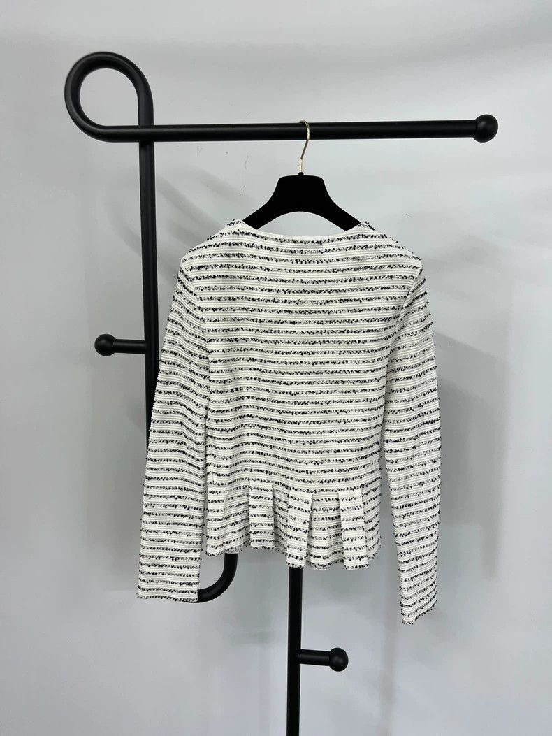 Dior Dior Black White Stripe Tweed Jacket - dmc Size US L / EU 52-54 / 3 - 2 Thumbnail