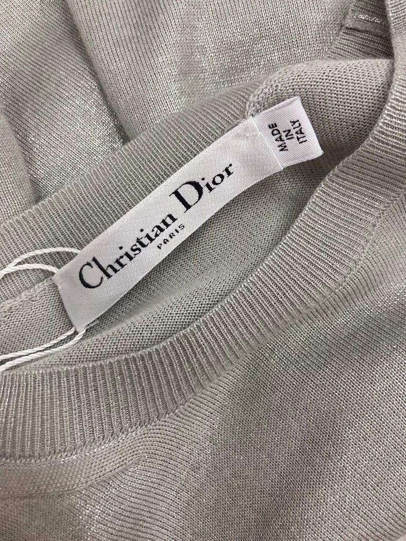 Dior Dior Silver Gray Short Sleeve Knit Top - dmc Size US S / EU 44-46 / 1 - 5 Thumbnail