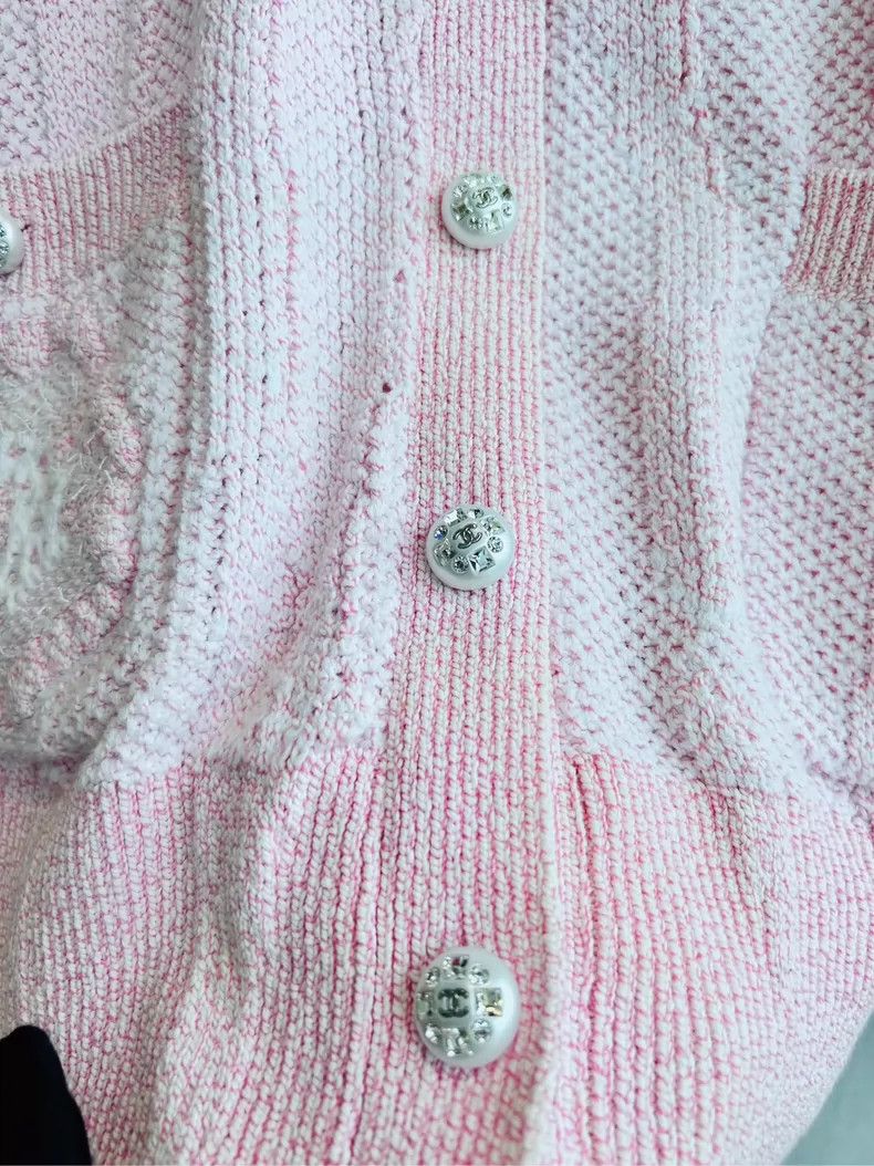 Chanel Chanel 23S Pink Camellia Knit Cardigan - dmc Size US M / EU 48-50 / 2 - 2 Thumbnail
