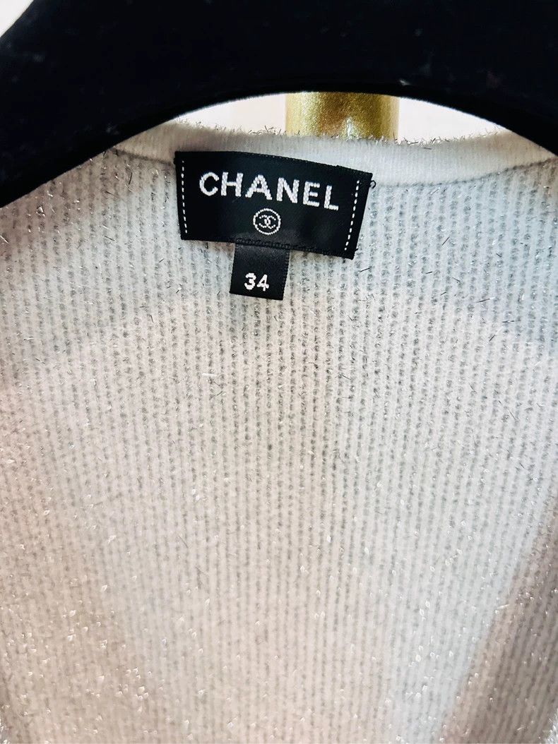 Chanel Chanel Silver Knit Cardigan Coat - dmc Size US S / EU 44-46 / 1 - 3 Thumbnail