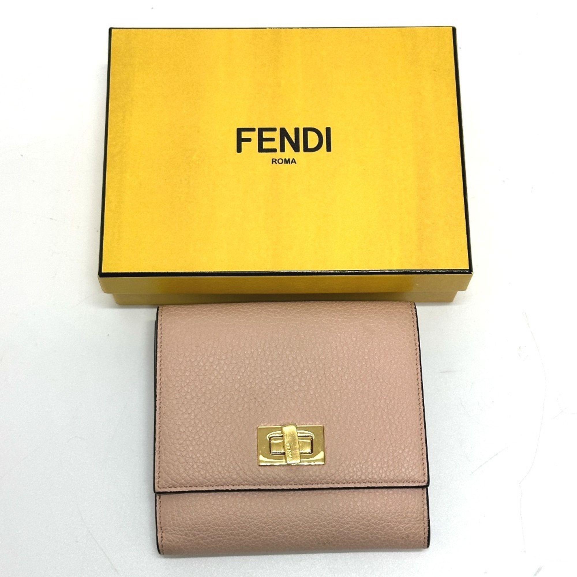 Fendi FENDI 8M0438 Peekaboo Bifold Wallet, Leather, Women's, Pink Size ONE SIZE - 17 Thumbnail