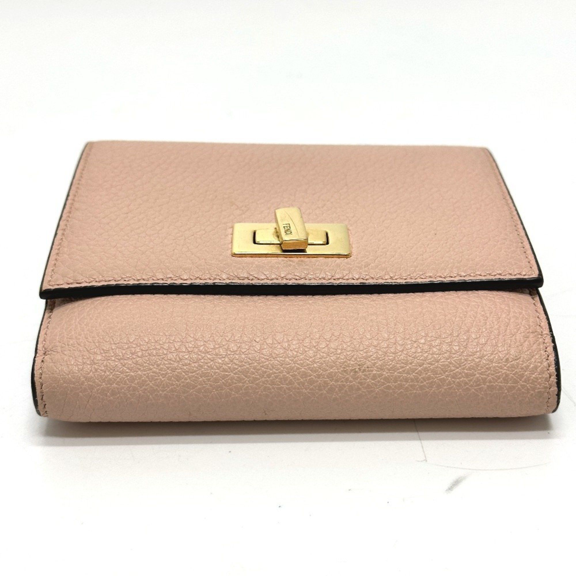 Fendi FENDI 8M0438 Peekaboo Bifold Wallet, Leather, Women's, Pink Size ONE SIZE - 3 Thumbnail