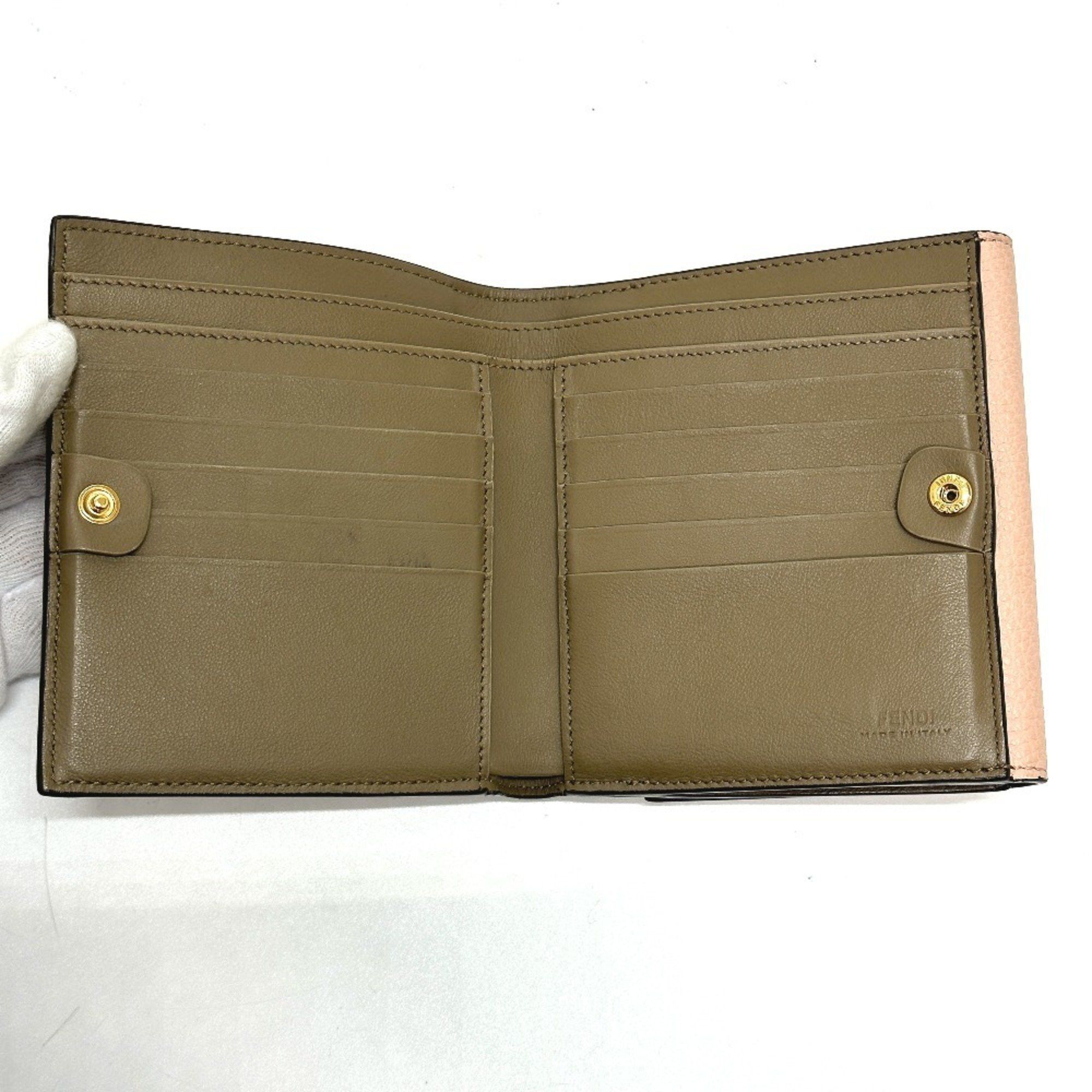 Fendi FENDI 8M0438 Peekaboo Bifold Wallet, Leather, Women's, Pink Size ONE SIZE - 11 Thumbnail
