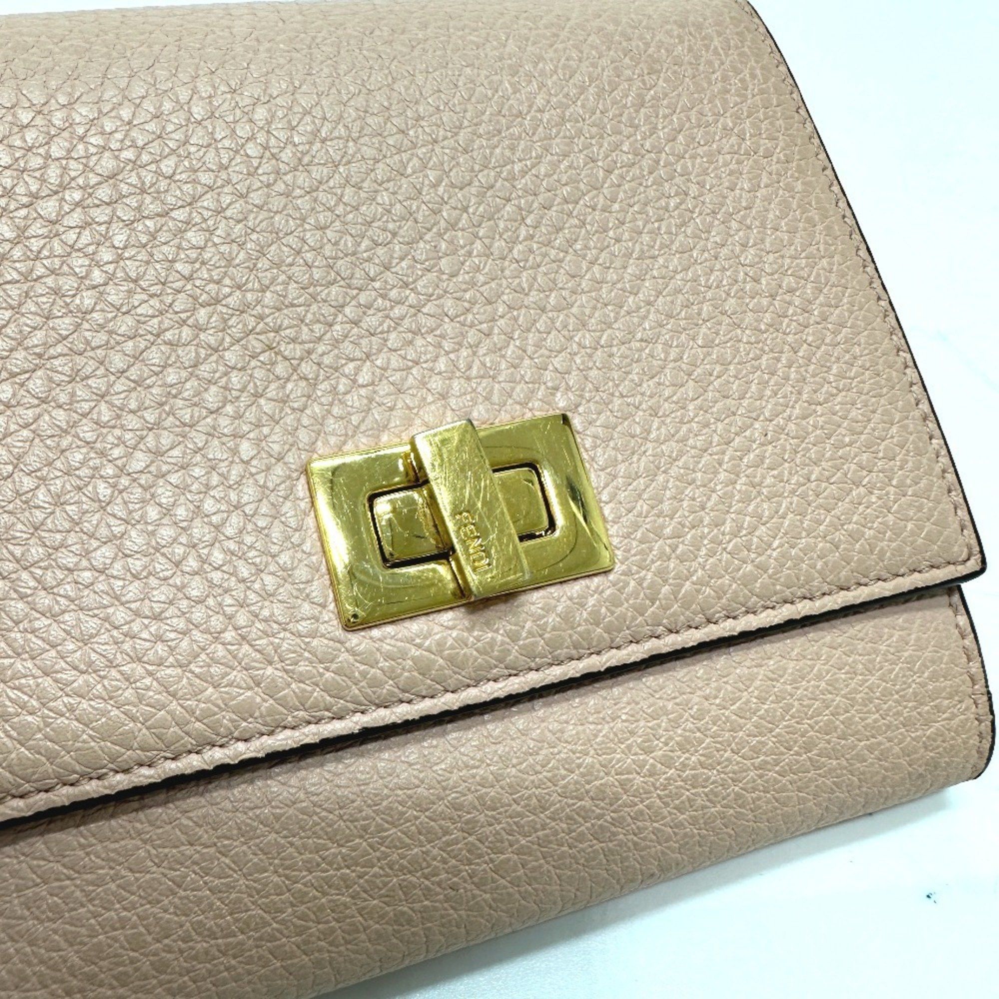 Fendi FENDI 8M0438 Peekaboo Bifold Wallet, Leather, Women's, Pink Size ONE SIZE - 7 Thumbnail