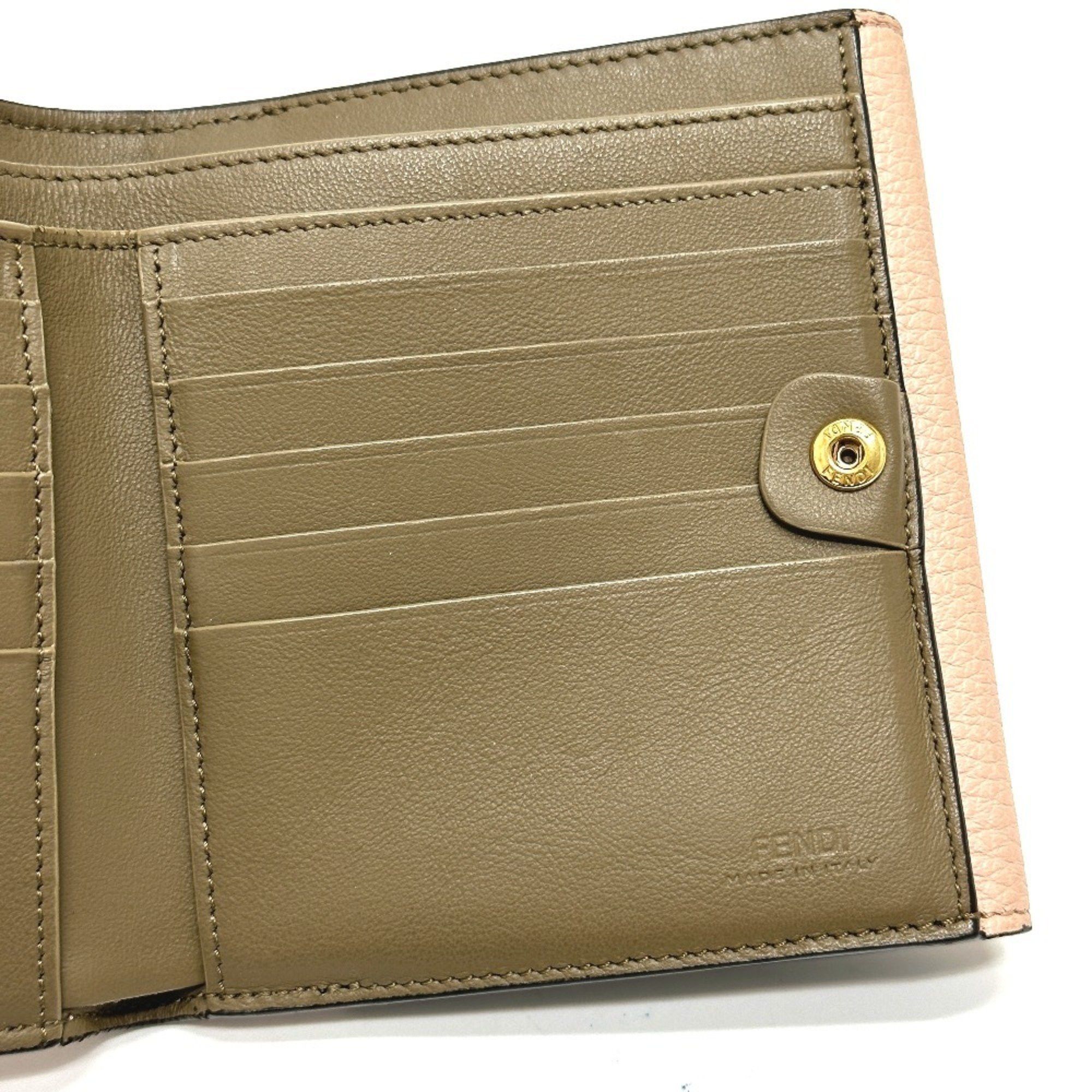 Fendi FENDI 8M0438 Peekaboo Bifold Wallet, Leather, Women's, Pink Size ONE SIZE - 13 Thumbnail