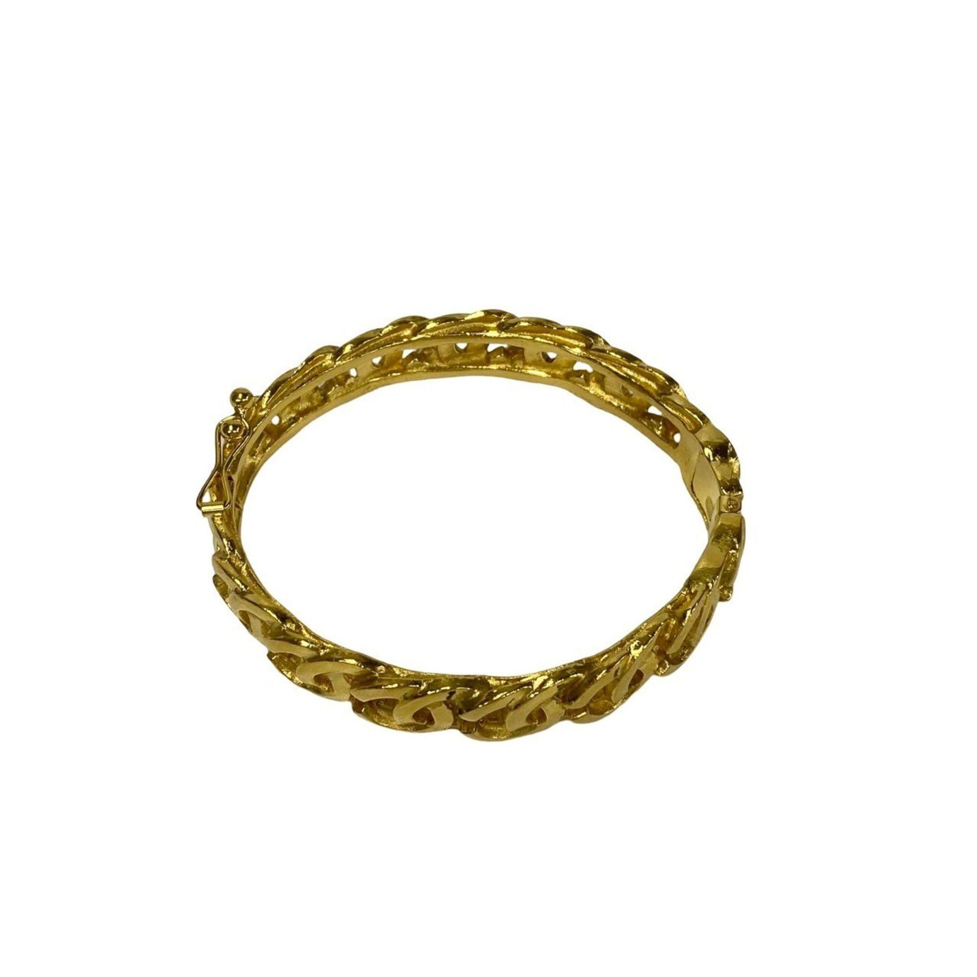 Chanel CHANEL 95A engraved Coco Mark GP bangle bracelet, gold, women's, 34103 Size ONE SIZE - 4 Thumbnail