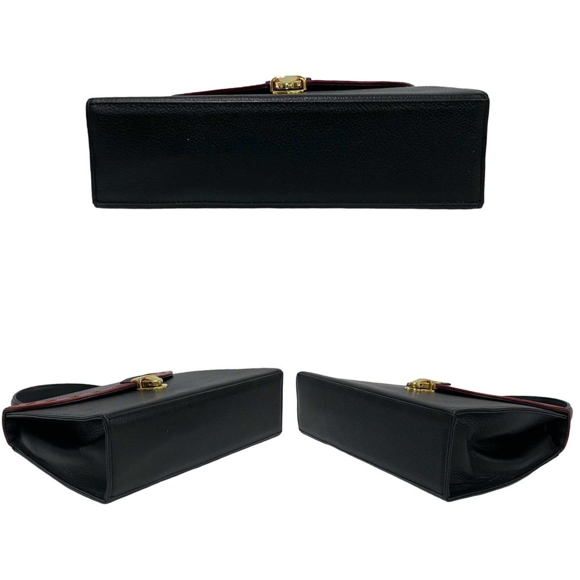 Yves Saint Laurent Yves Saint Laurent YSL Cutout Perforated Leather 2-Way Handbag/Shoulder Bag, Black, 44124 Size ONE SIZE - 6 Thumbnail