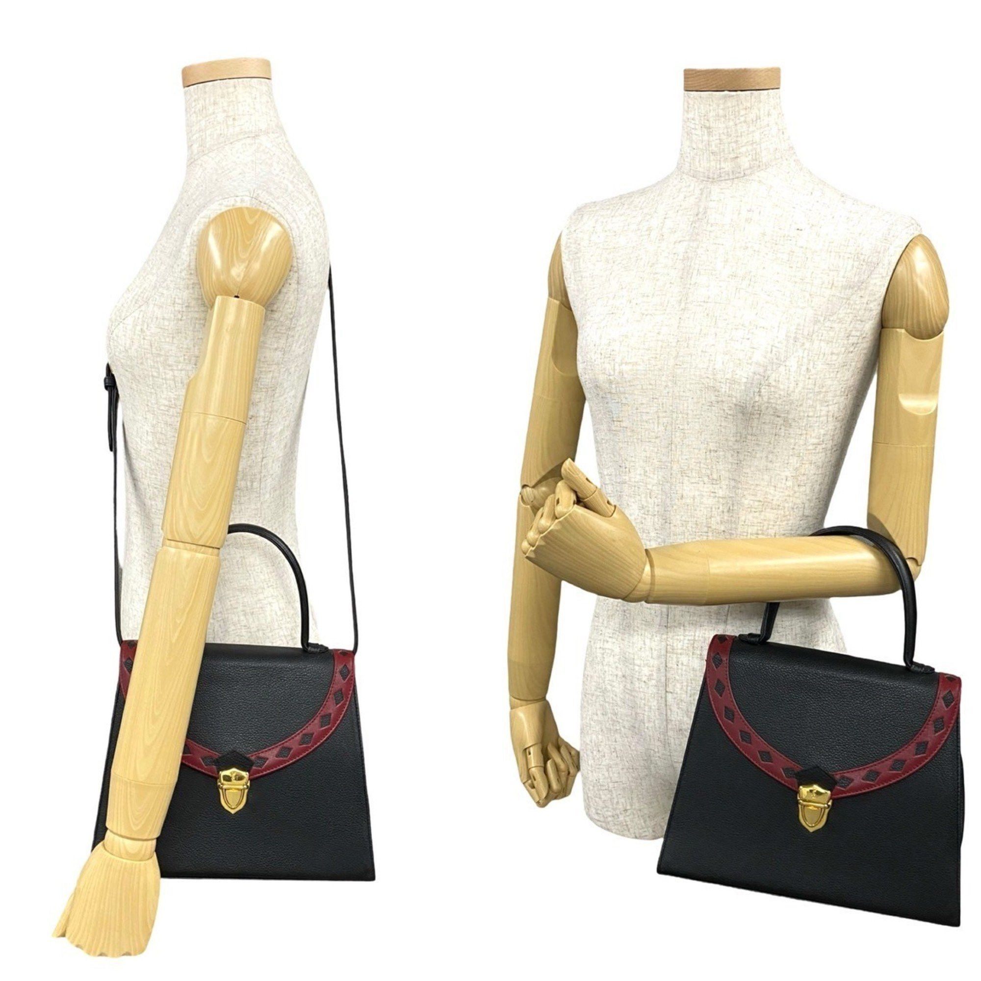 Yves Saint Laurent Yves Saint Laurent YSL Cutout Perforated Leather 2-Way Handbag/Shoulder Bag, Black, 44124 Size ONE SIZE - 2 Thumbnail