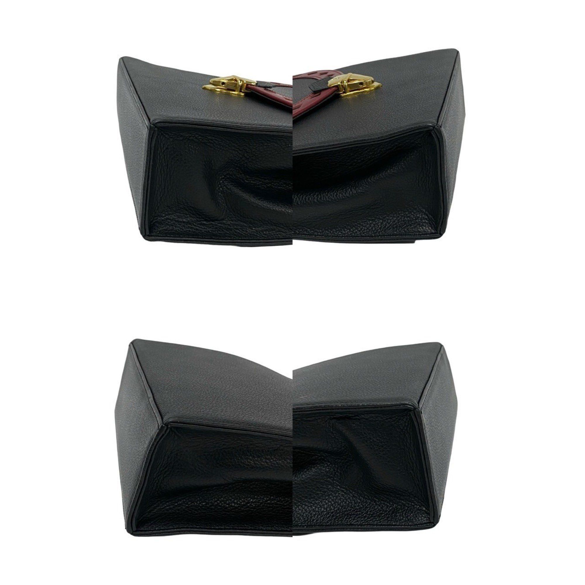 Yves Saint Laurent Yves Saint Laurent YSL Cutout Perforated Leather 2-Way Handbag/Shoulder Bag, Black, 44124 Size ONE SIZE - 7 Thumbnail