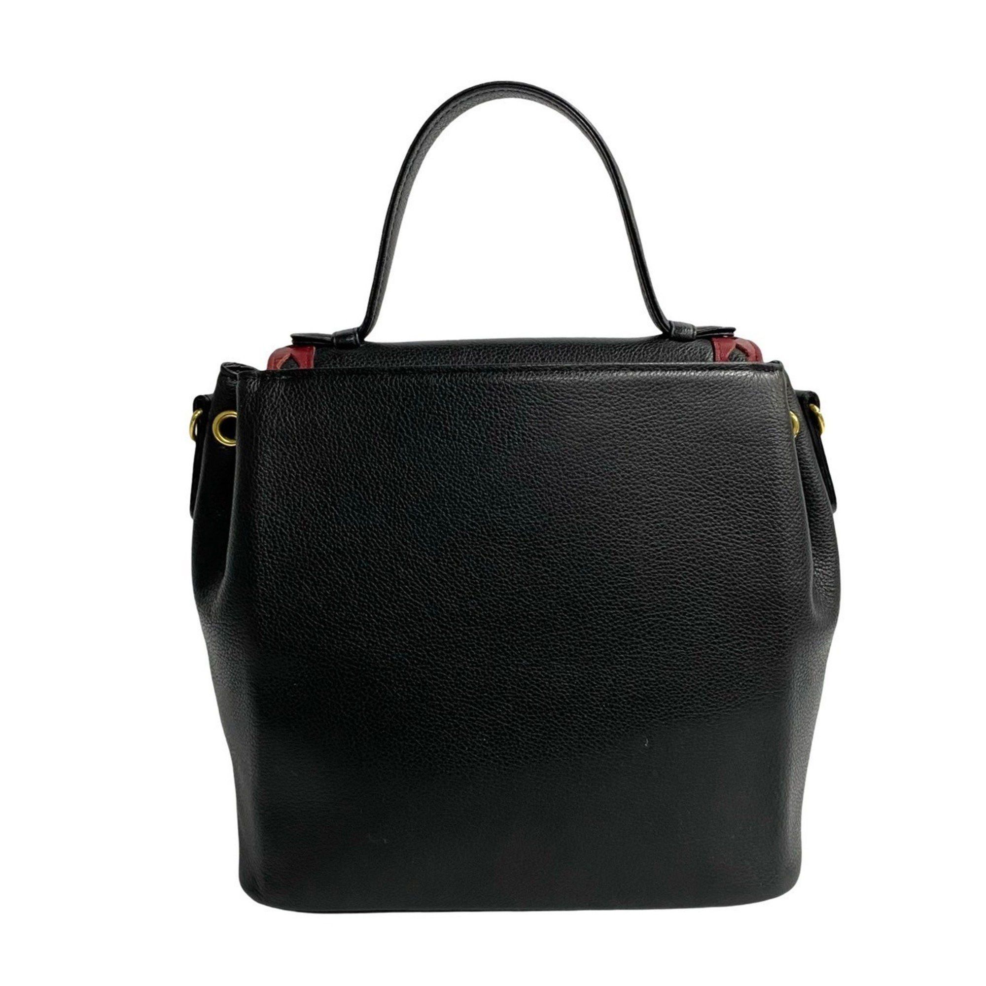 Yves Saint Laurent YVES SAINT LAURENT Vintage YSL Logo Hardware Cutout Leather Handbag in Black and Red (35370) Size ONE SIZE - 4 Thumbnail
