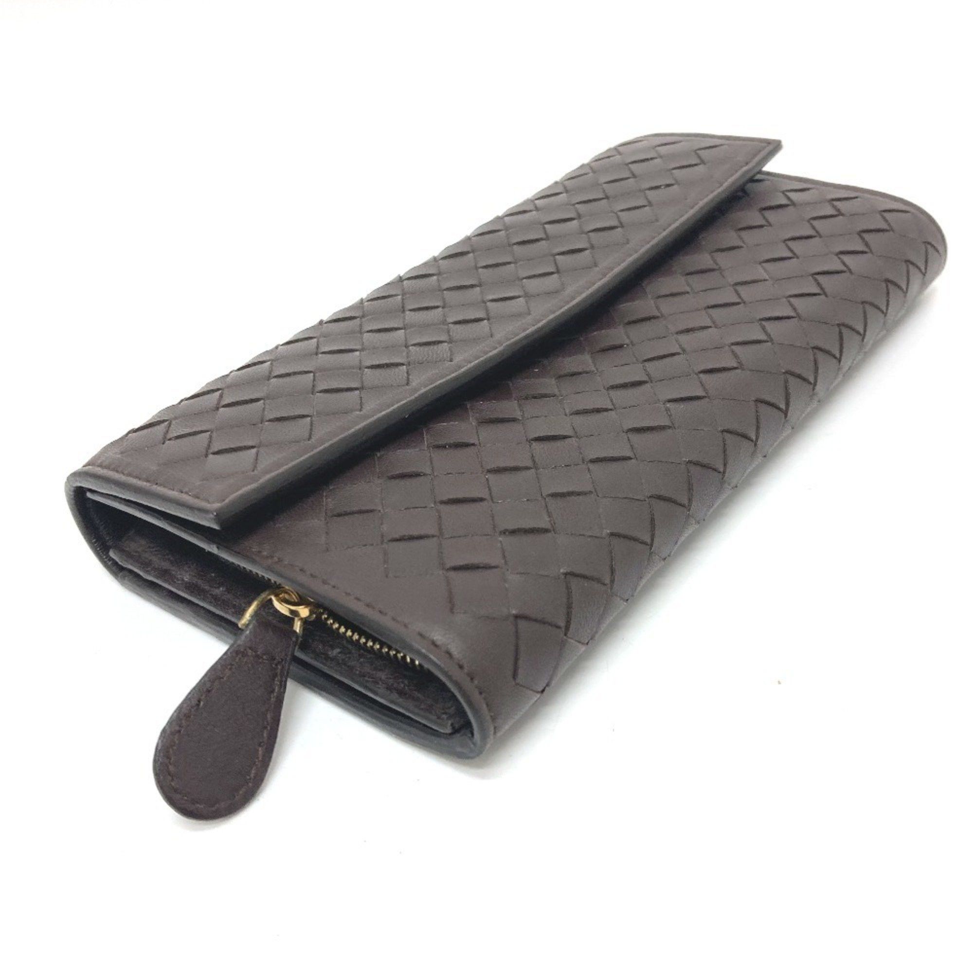 Bottega Veneta BOTTEGA VENETA 150509 Intrecciato Flap Long Wallet in Brown Leather for Men Size ONE SIZE - 4 Thumbnail