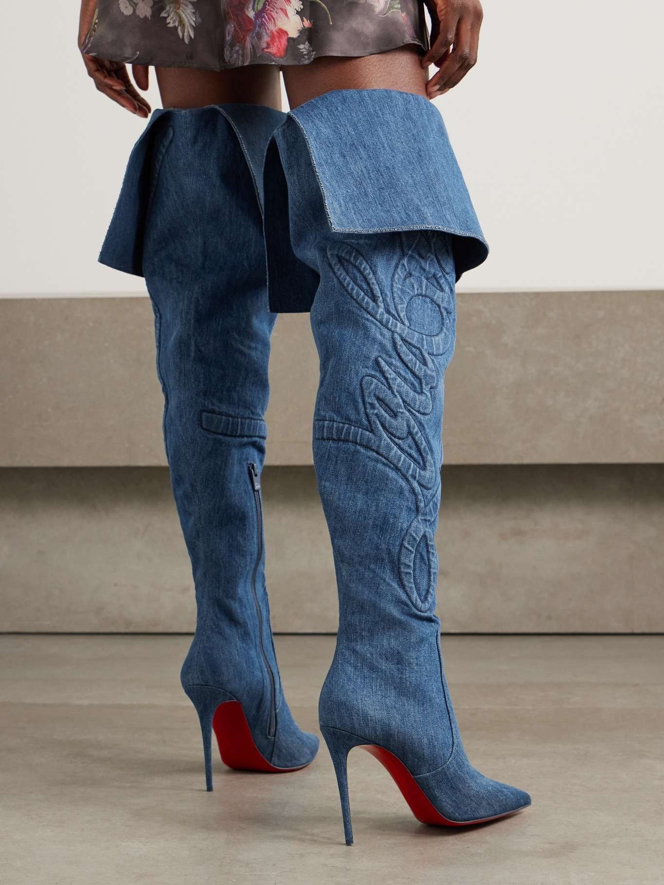 Christian Louboutin kate botta alta 100mm denim Size US 9 / IT 39 - 2 Thumbnail