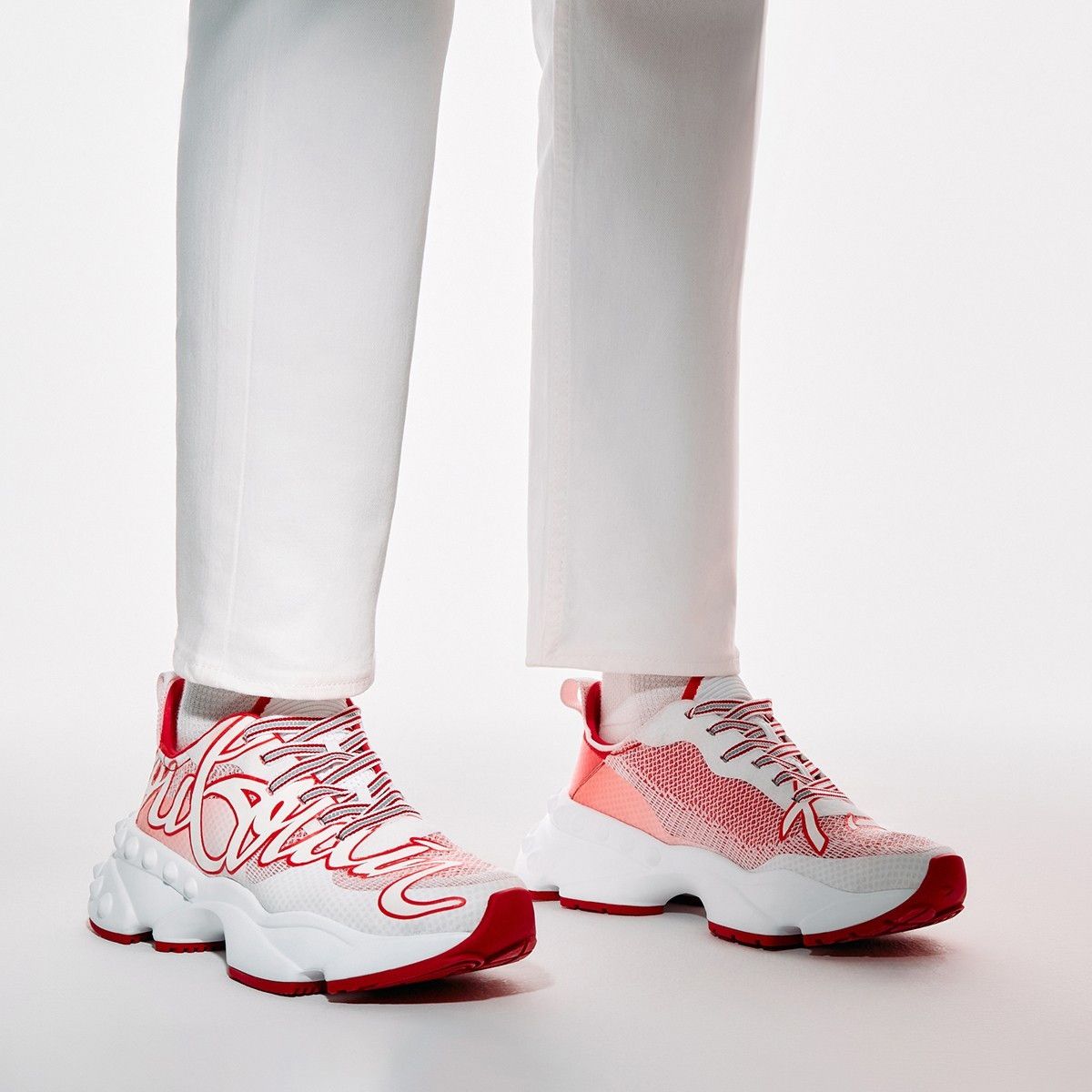 Christian Louboutin rockrun loubi/white Size US 12 / EU 45 - 2 Thumbnail