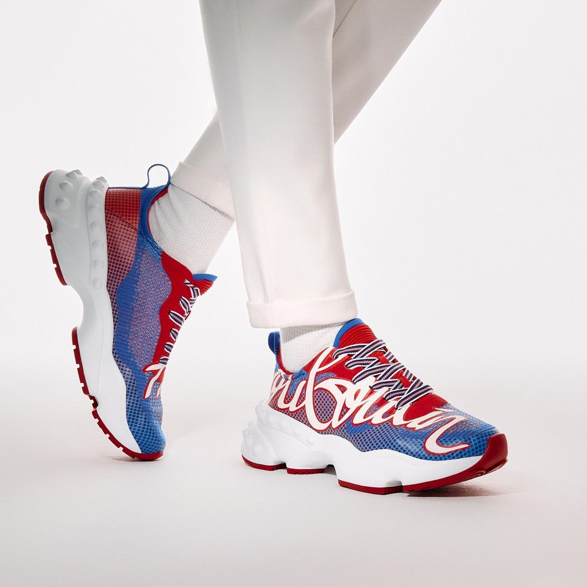 Christian Louboutin rockrun blue/white Size US 6 / EU 39 - 2 Thumbnail