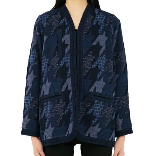 Other Other Mame Kurogouchi Houndstooth Knitted Jacket Cotton Outerwear MM23PS-KN724 DUTY FREE for USA Size ONE SIZE - 3 Thumbnail