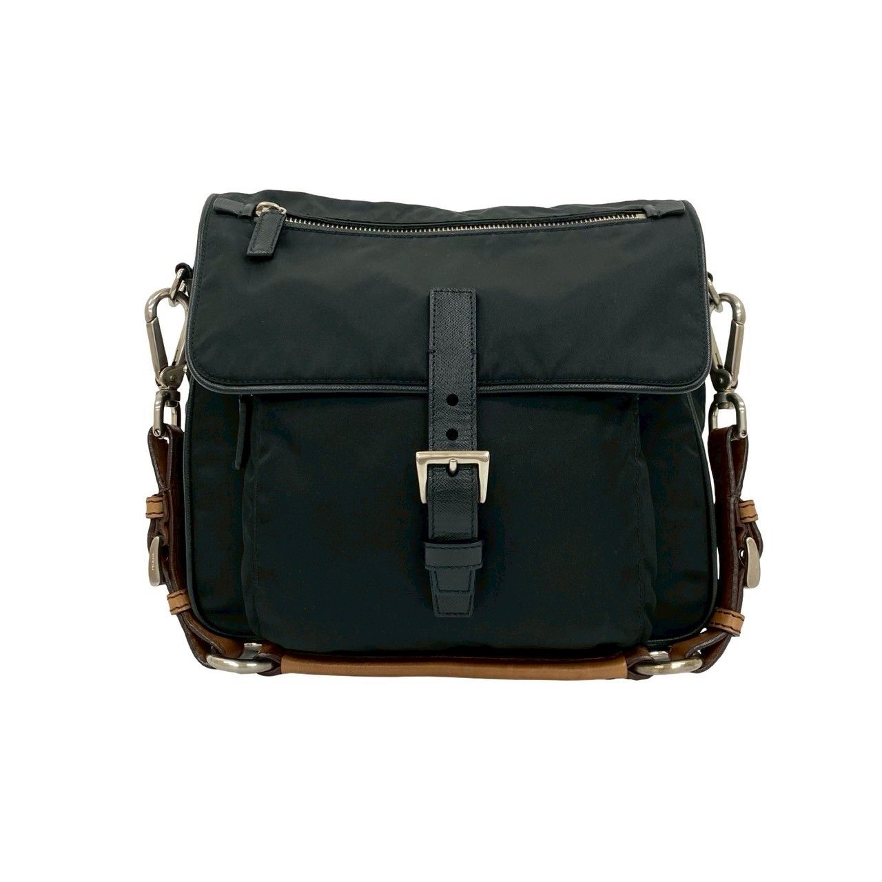 Prada Prada Prada Saffiano Leather Nylon 2way Handbag Leather Shoulder Bag DUTY FREE for USA Size ONE SIZE - 2 Thumbnail