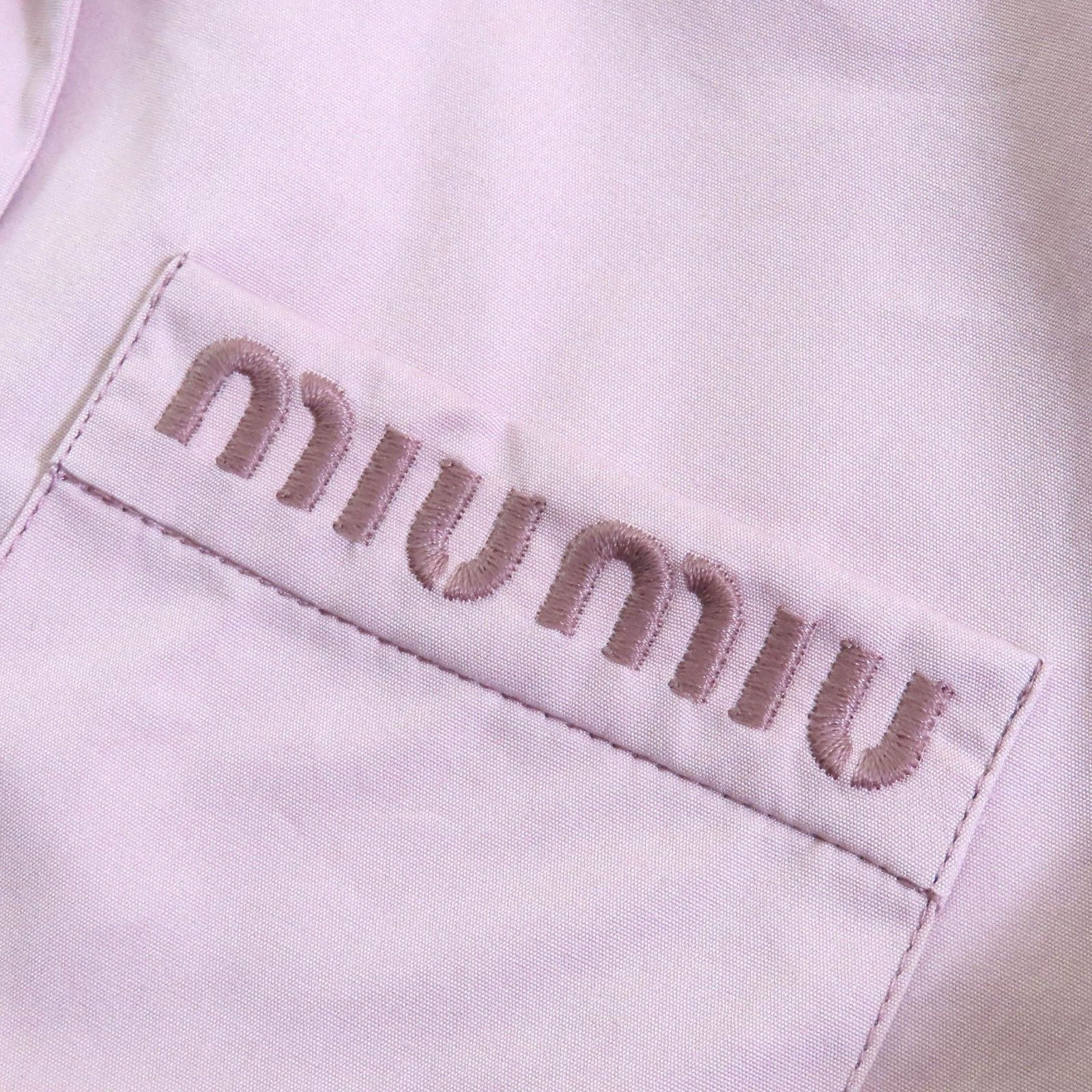 Miu Miu Miu Miu MIUMIU Logo embroidery Cotton Shirt Cotton Tops MK1888 DUTY FREE for USA Size ONE SIZE - 6 Thumbnail